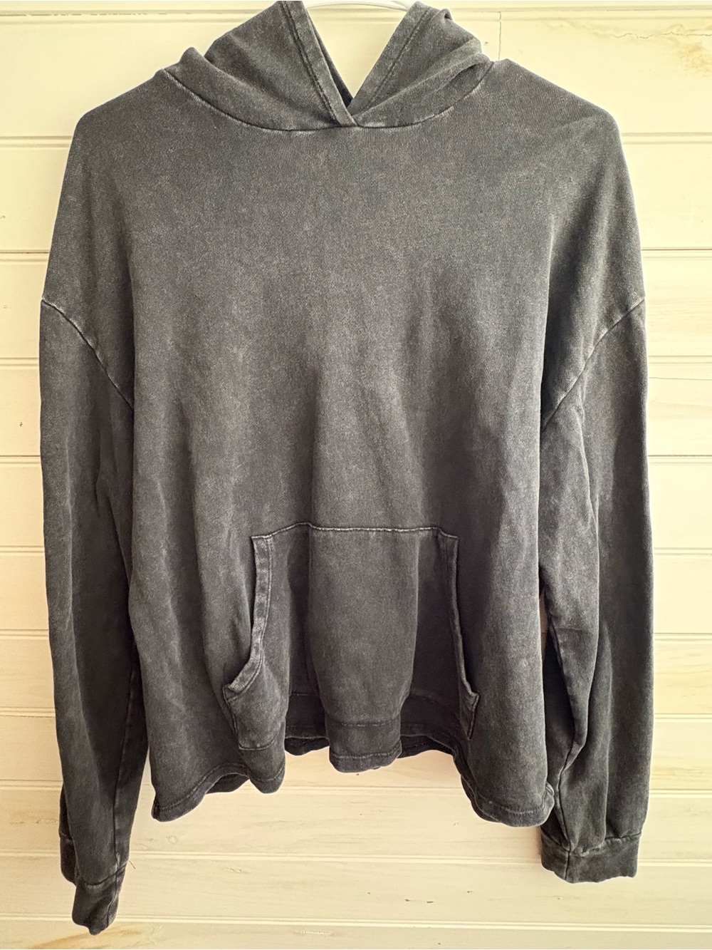 Caution To The Wind Washed Gray Women’s Hooded Sweatshirt